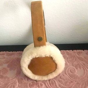 UGG Shearling Sheepskin and Leather Earmuffs